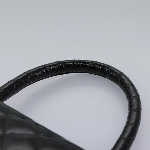 Chanel Cc Turnlock Top Handle Flap Bag Patent Leather Black Patent_Leather - Picture 12 of 16